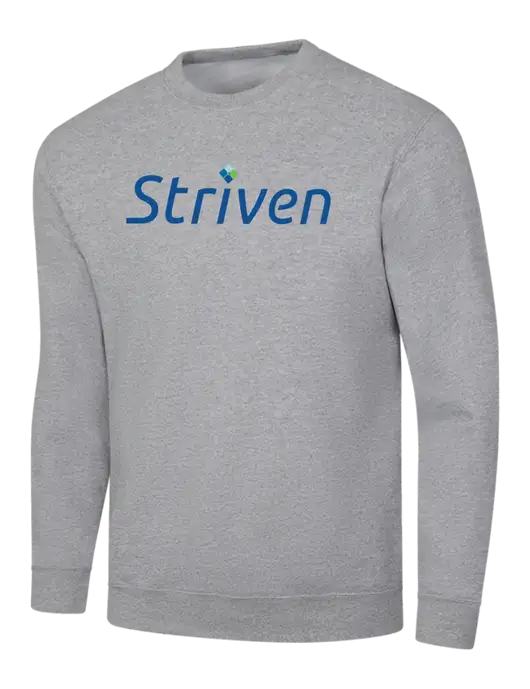 Light Grey Heather 7.8 oz Ring Spun Crew Sweatshirt w/Striven Logo 