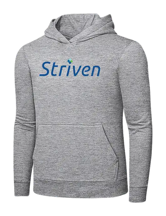 Light Grey Heather 7.8 oz Ring Spun Hooded Sweatshirt w/Striven Logo 