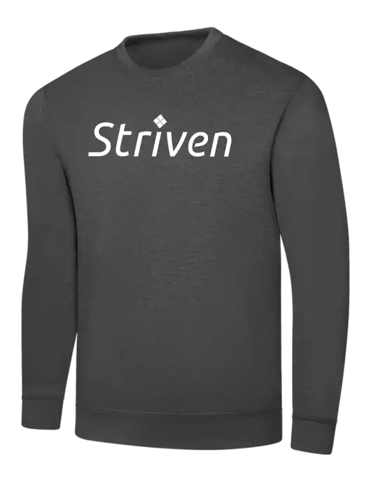 Charcoal 7.8 oz Ring Spun Crew Sweatshirt w/Striven Logo 