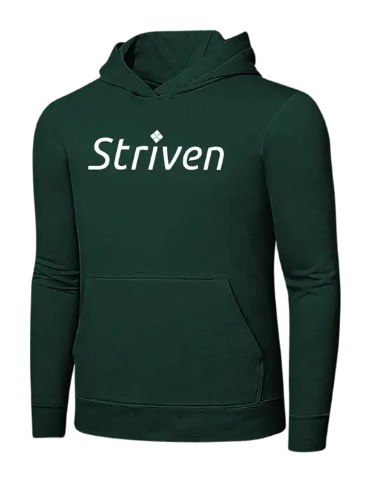 Dark Green 7.8 oz Ring Spun Hooded Sweatshirt w/Striven Logo 