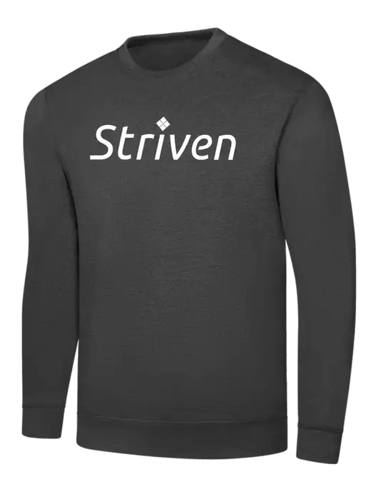 Dark Heather Grey 7.8 oz Ring Spun Crew Sweatshirt w/Striven Logo 