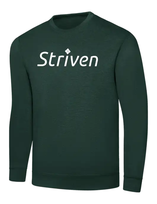 Dark Green 7.8 oz Ring Spun Crew Sweatshirt w/Striven Logo 