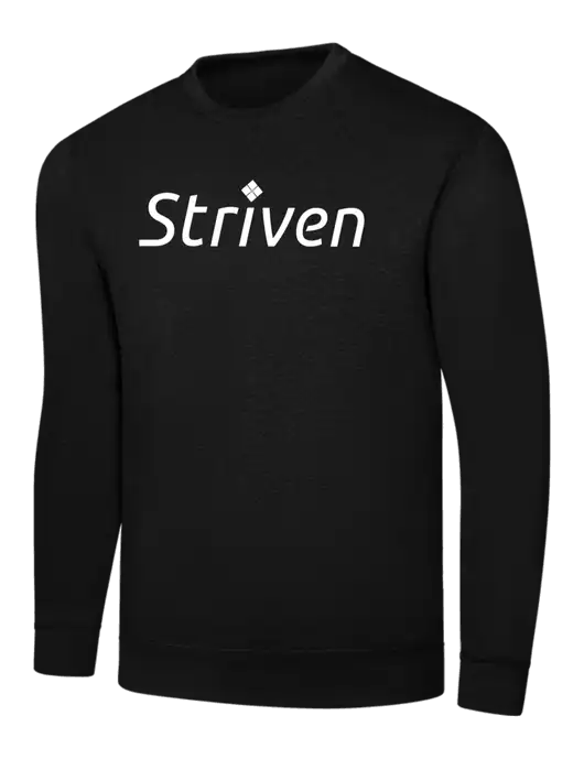 Black 7.8 oz Ring Spun Crew Sweatshirt w/Striven Logo 