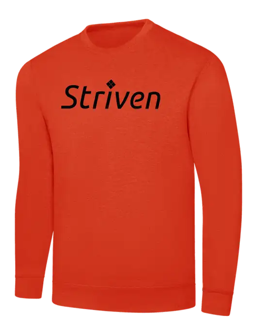 Orange 7.8 oz Ring Spun Crew Sweatshirt w/Striven Logo 