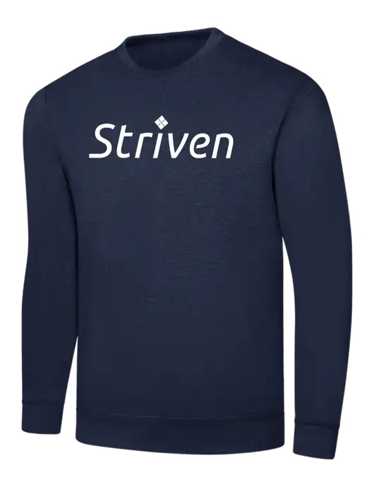 Navy 7.8 oz Ring Spun Crew Sweatshirt w/Striven Logo 