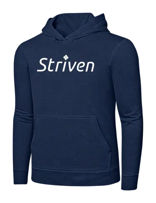Navy 7.8 oz Ring Spun Hooded Sweatshirt w/Striven Logo 