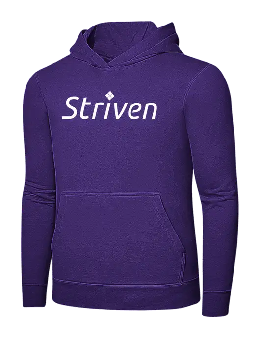 Purple 7.8 oz Ring Spun Hooded Sweatshirt w/Striven Logo 