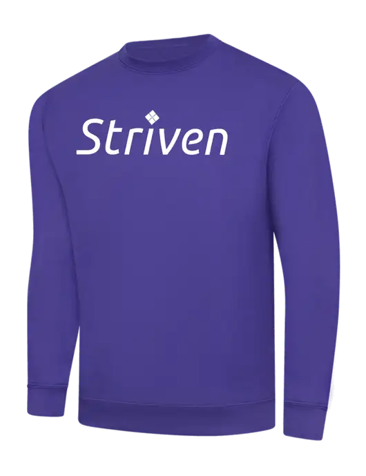 Purple 9 oz 50/50 Cotton/Poly Crew Sweatshirt w/Striven Logo 