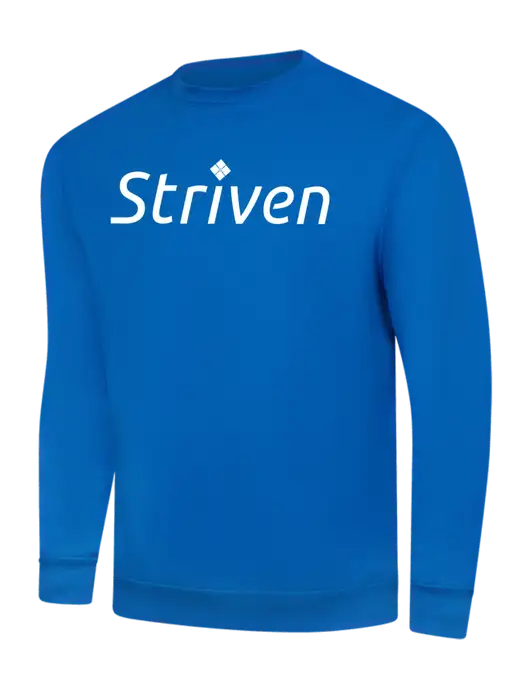 True Royal 9 oz 50/50 Cotton/Poly Crew Sweatshirt w/Striven Logo 