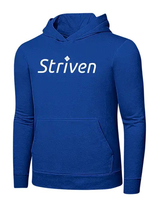 True Royal 7.8 oz Ring Spun Hooded Sweatshirt w/Striven Logo 