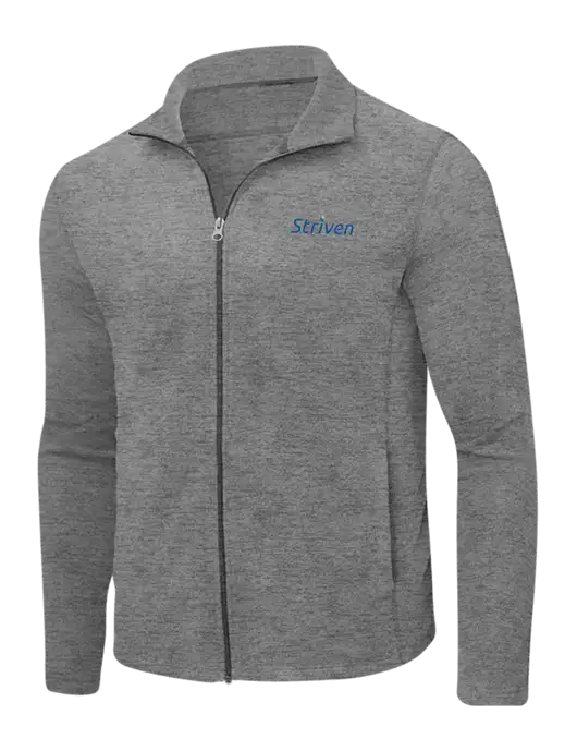 Medium Grey Heather Microfleece Full-Zip Jacket w/Striven Logo 