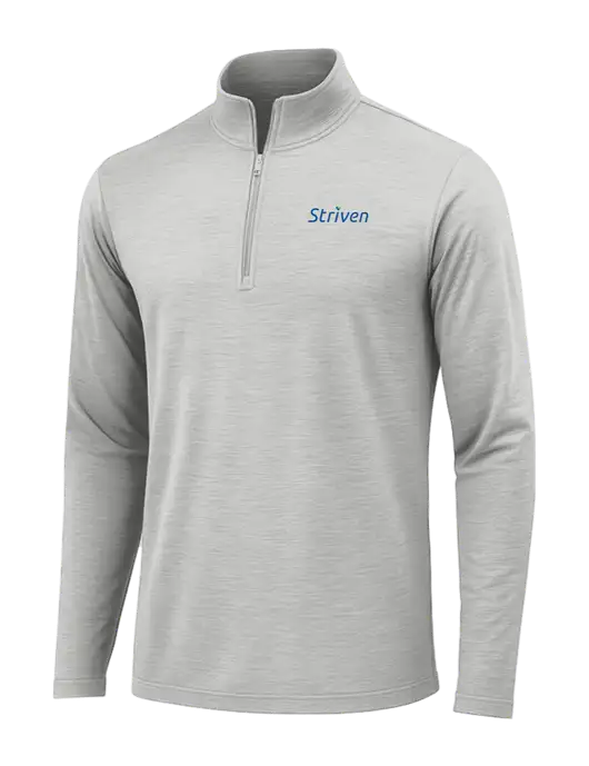 Light Grey Heather Posicharge Tri-Blend Wicking 1/4 Zip Pullover w/Striven Logo 