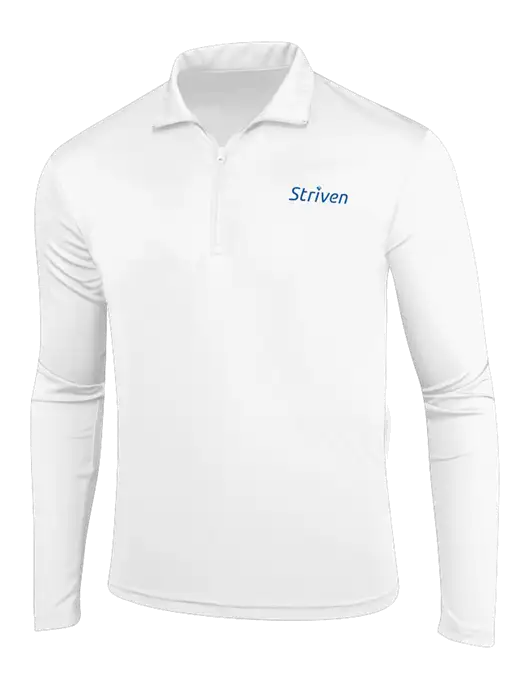 White PosiCharge Competitor 1/4 Zip Pullover w/Striven Logo 