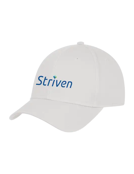 White Structured Cap Hook & Loop w/Striven Logo 