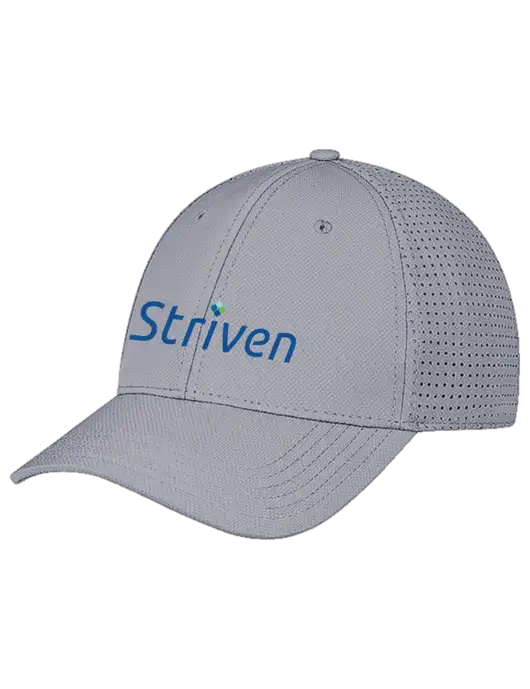 Grey Performance Stretchable Cap Hook & Loop w/Striven Logo 