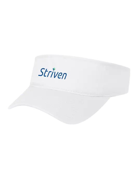White Cap Visor w/Striven Logo 