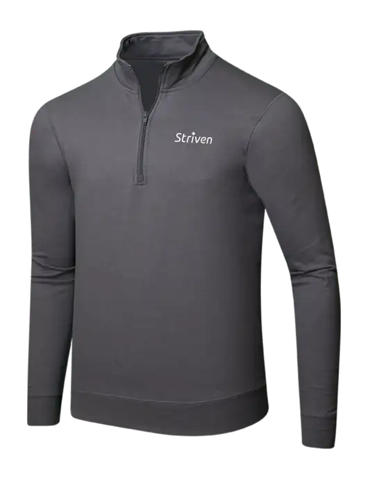 Charcoal 8.5 oz Ring Spun 1/4 Zip Pullover Sweatshirt w/Striven Logo 