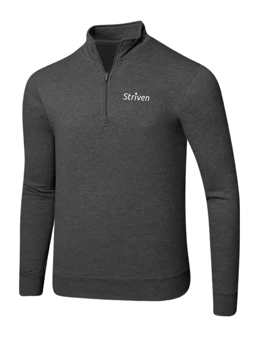 Dark Heather Grey 8.5 oz Ring Spun 1/4 Zip Pullover Sweatshirt w/Striven Logo 