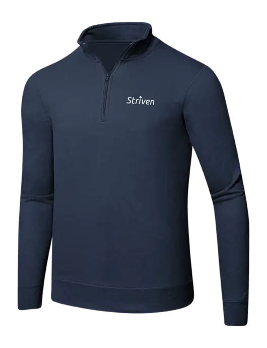 Team Navy 8.5 oz Ring Spun 1/4 Zip Pullover Sweatshirt w/Striven Logo 