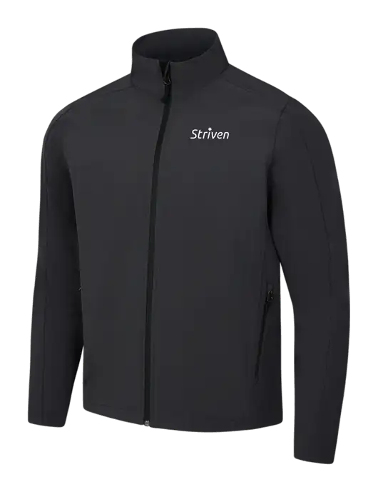 Black Charcoal Heather Core Soft Shell Jacket w/Striven Logo 