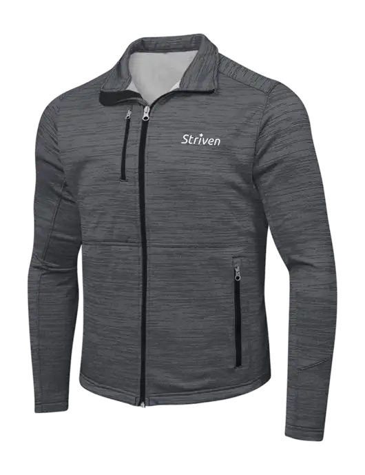 Dark Grey Digi Stripe Fleece Jacket w/Striven Logo 