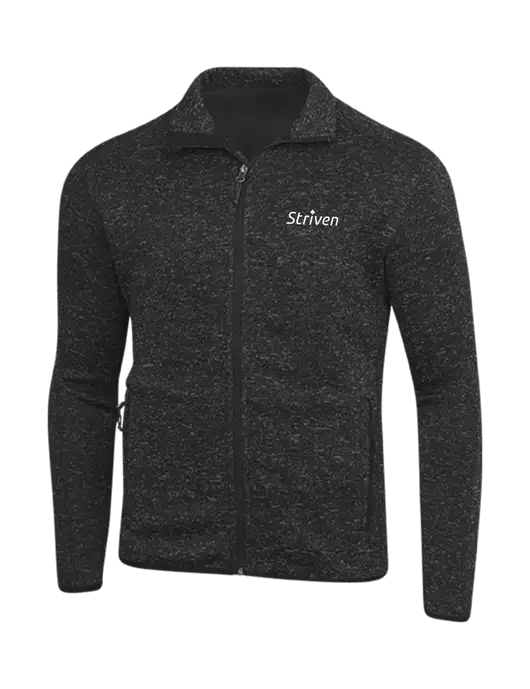 Black Heather Sweater Fleece Jacket w/Striven Logo 
