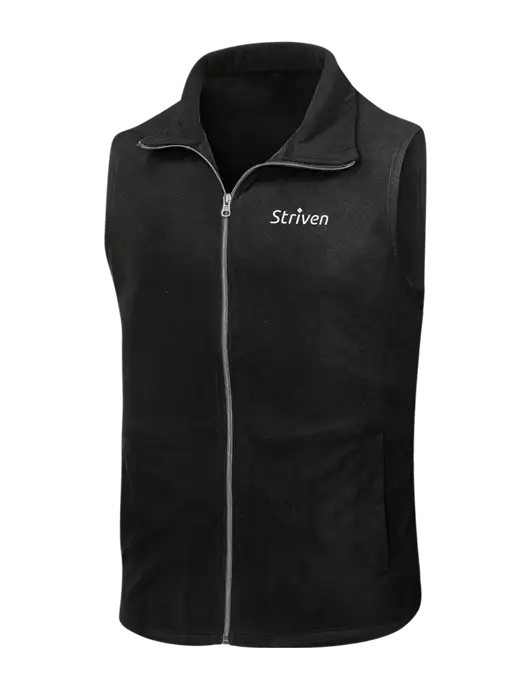Black Microfleece Vest w/Striven Logo 