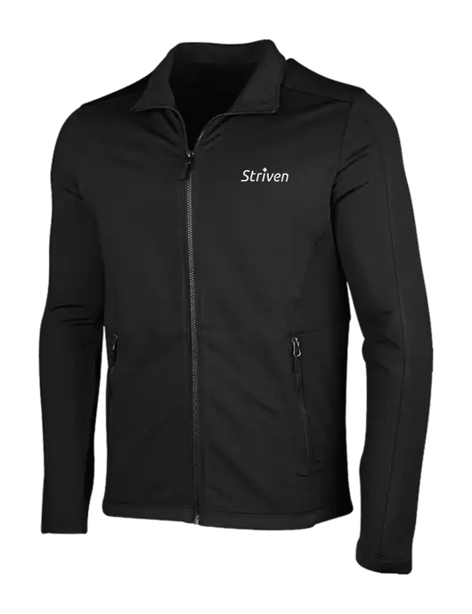 Deep Black Grid Fleece Jacket w/Striven Logo 