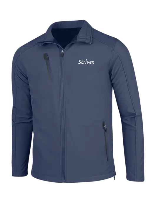 Navy Welded Softshell Jacket w/Striven Logo 