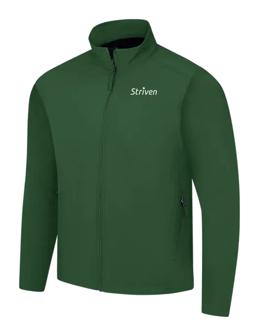 Dark Green Core Soft Shell Jacket w/Striven Logo 