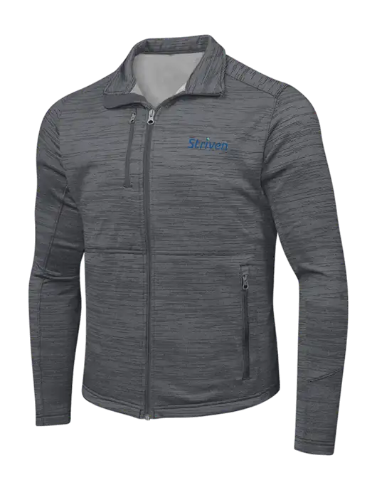 Medium Grey Digi Stripe Fleece Jacket w/Striven Logo 