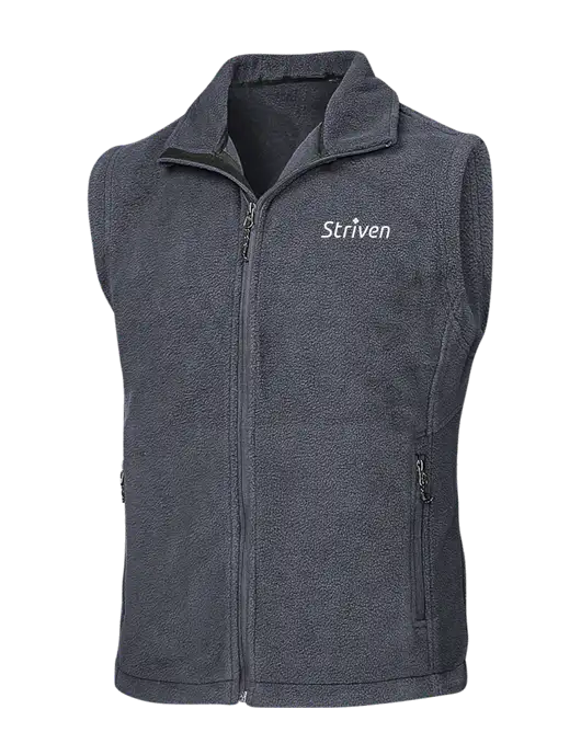 Dark Grey Fleece Vest w/Striven Logo 