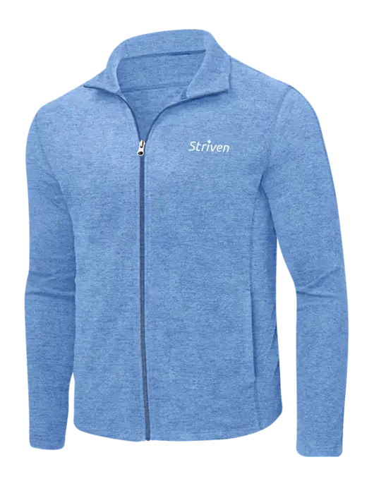 Light Royal Heather Microfleece Full-Zip Jacket w/Striven Logo 