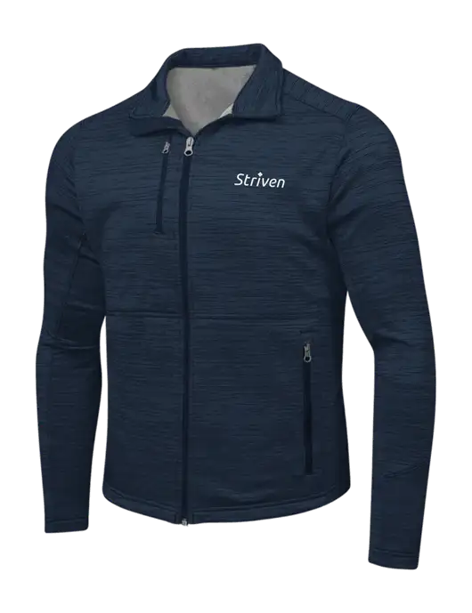 Navy Digi Stripe Fleece Jacket w/Striven Logo 