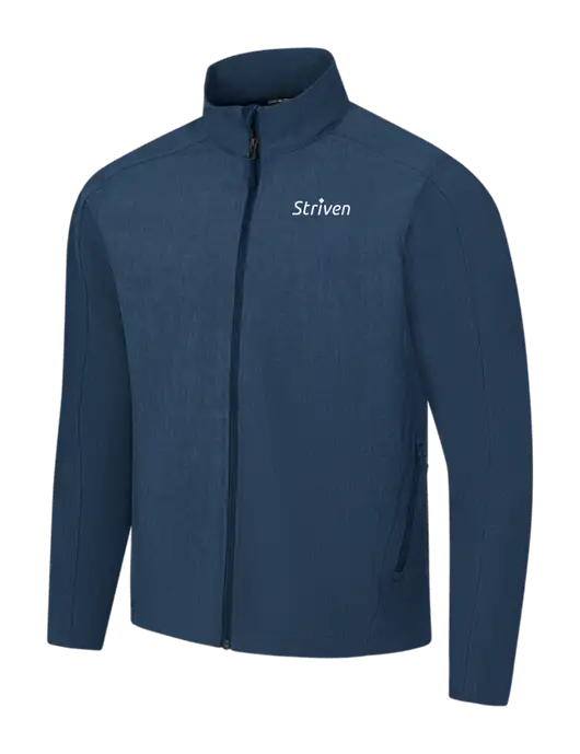 Navy Heather Core Soft Shell Jacket w/Striven Logo 
