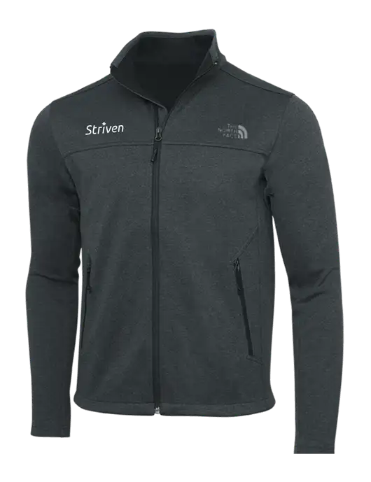 North Face Dark Grey Heather Ridgewall Soft Shell Jacket w/Striven Logo 