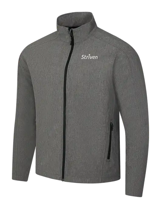 Medium Grey Heather Core Soft Shell Jacket w/Striven Logo 