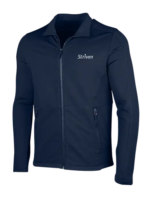 Navy Grid Fleece Jacket w/Striven Logo 