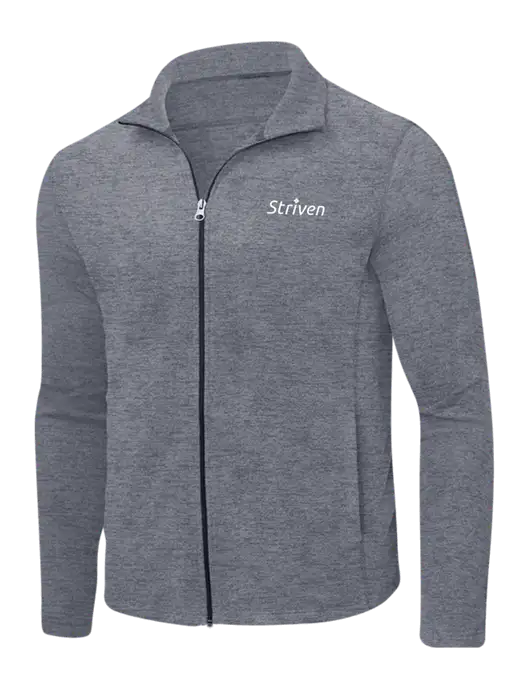 Light Navy Heather Microfleece Full-Zip Jacket w/Striven Logo 