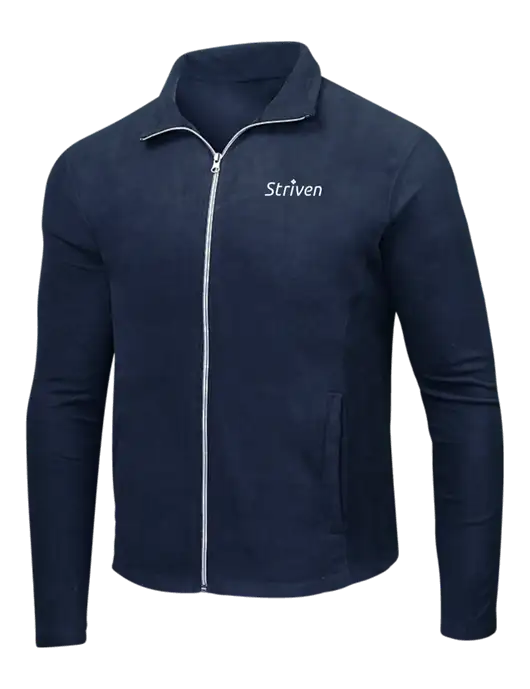 Navy Microfleece Jacket w/Striven Logo 