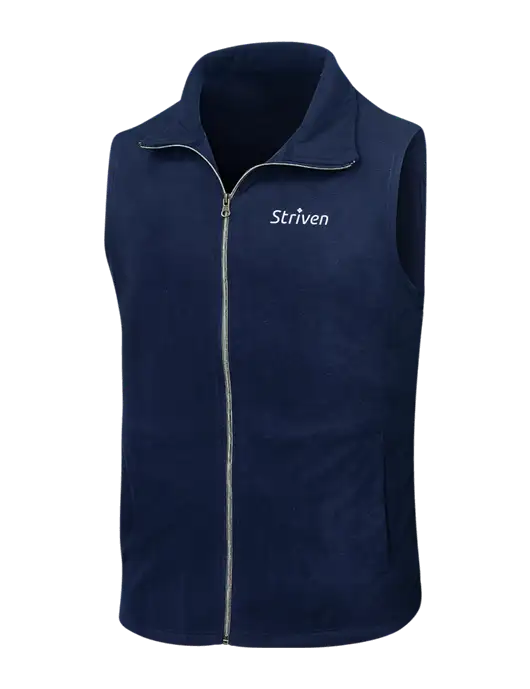 Navy Microfleece Vest w/Striven Logo 