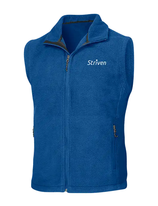 Royal Fleece Vest w/Striven Logo 