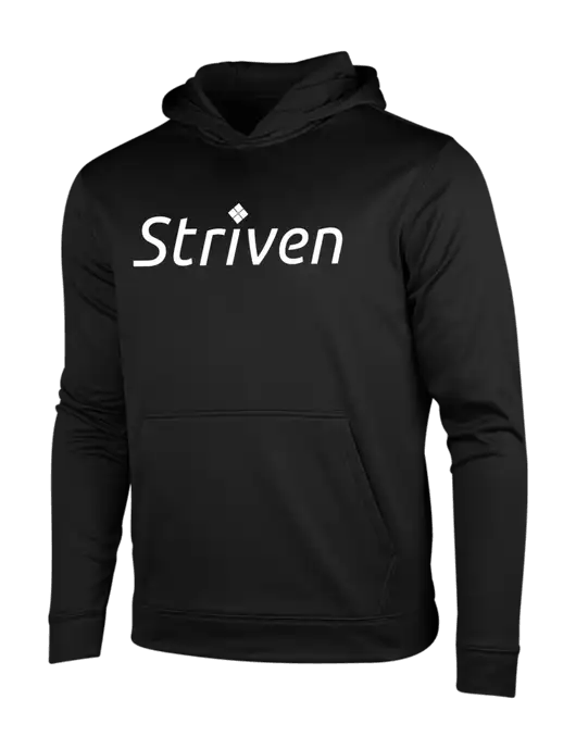 Black Fleece Sport-Wick Hooded Pullover w/Striven Logo 