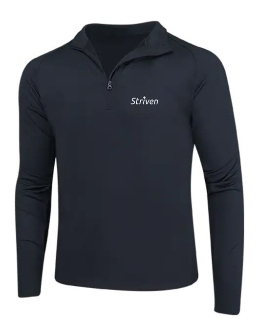 Black Sport Wick Stretch 1/4 Zip Pullover w/Striven Logo 