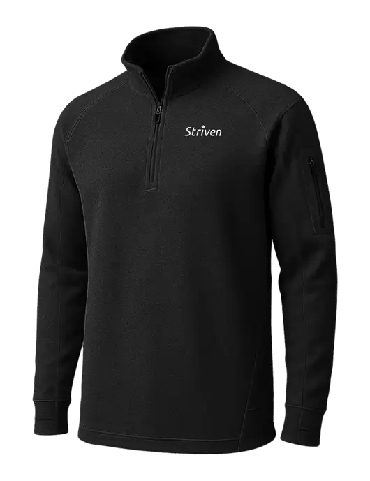 Black Tech Fleece 1/4 Zip Pullover w/Striven Logo 