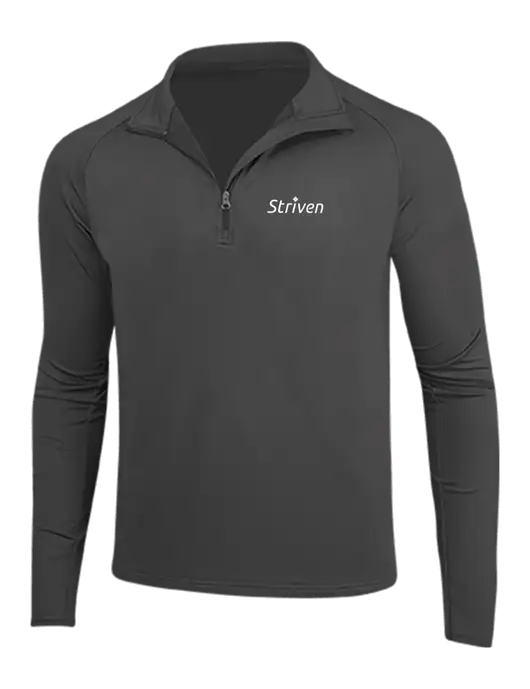 Charcoal Grey Sport Wick Stretch 1/4 Zip Pullover w/Striven Logo 