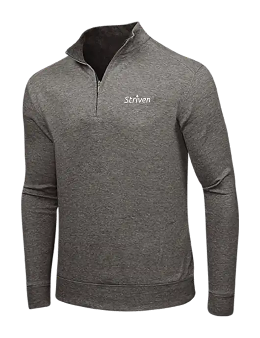 Charcoal Heather/Medium Heather Grey Interlock 1/4 Zip w/Striven Logo 