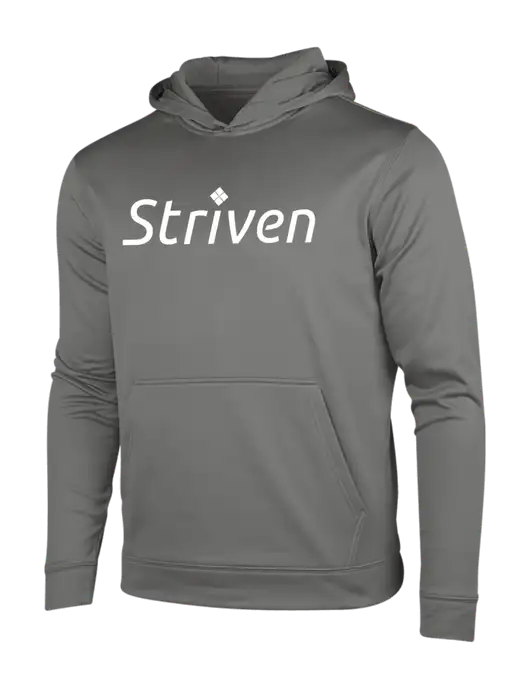 Dark Smoke Grey Sport-Wick Fleece Hooded Pullover w/Striven Logo 