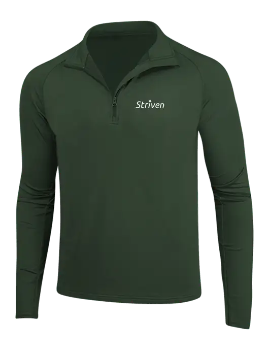 Dark Green Sport Wick Stretch 1/4 Zip Pullover w/Striven Logo 