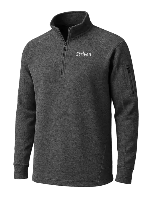 Graphite Heather Tech Fleece 1/4 Zip Pullover w/Striven Logo 